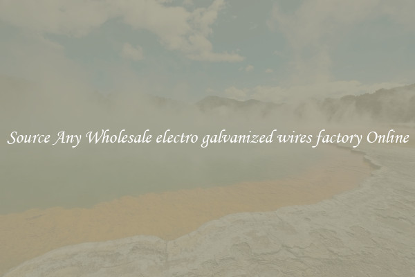 Source Any Wholesale electro galvanized wires factory Online