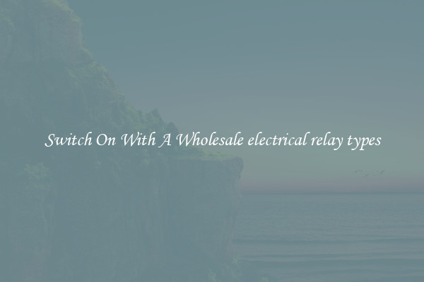 Switch On With A Wholesale electrical relay types