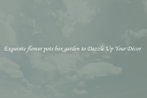 Exquisite flower pots box garden to Dazzle Up Your Décor  