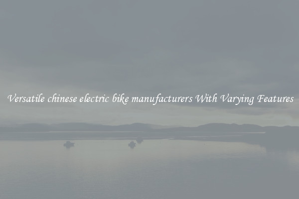 Versatile chinese electric bike manufacturers With Varying Features