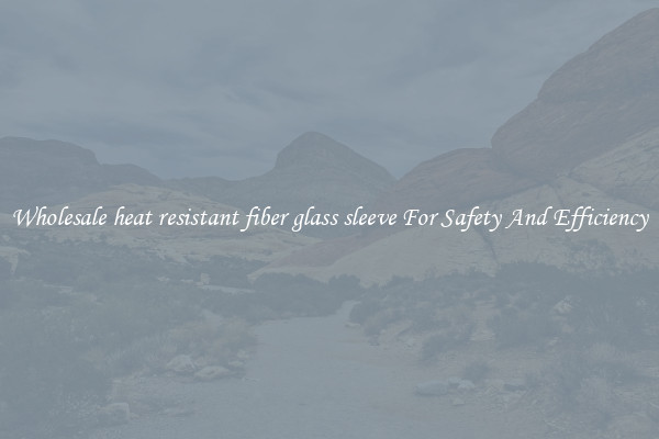 Wholesale heat resistant fiber glass sleeve For Safety And Efficiency