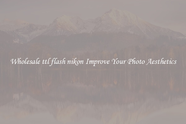 Wholesale ttl flash nikon Improve Your Photo Aesthetics
