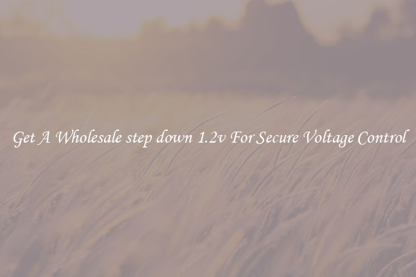 Get A Wholesale step down 1.2v For Secure Voltage Control