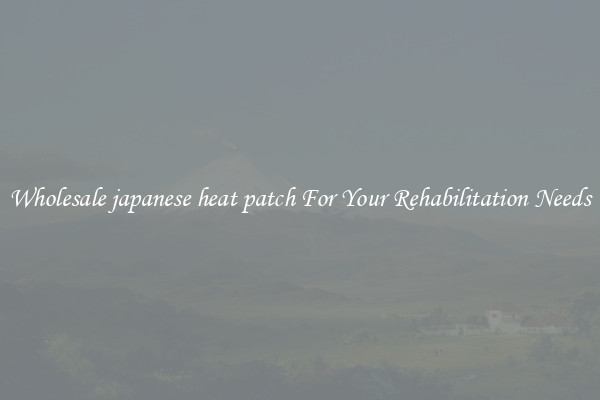 Wholesale japanese heat patch For Your Rehabilitation Needs