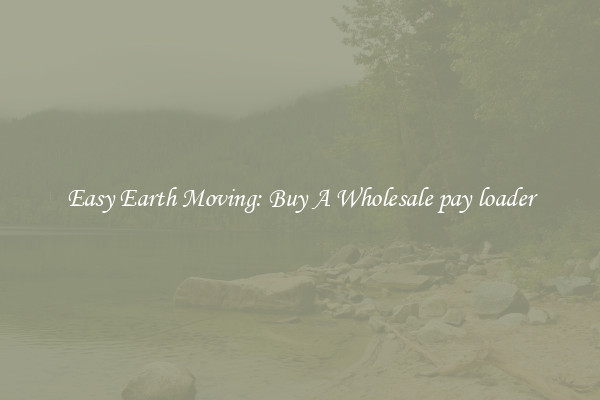 Easy Earth Moving: Buy A Wholesale pay loader