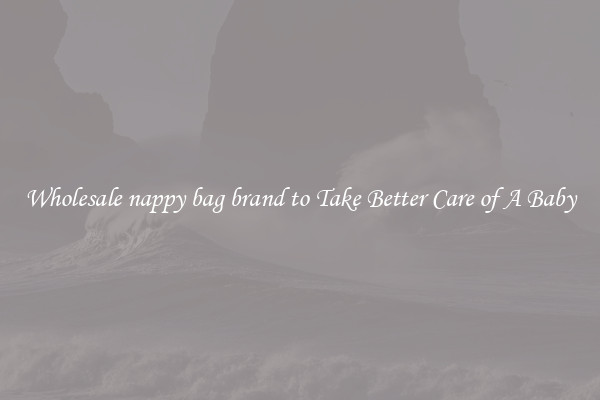 Wholesale nappy bag brand to Take Better Care of A Baby